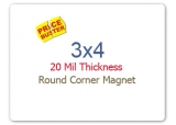 3x4 inch Custom Printed Round Corner Full Color Magnets 20 mil